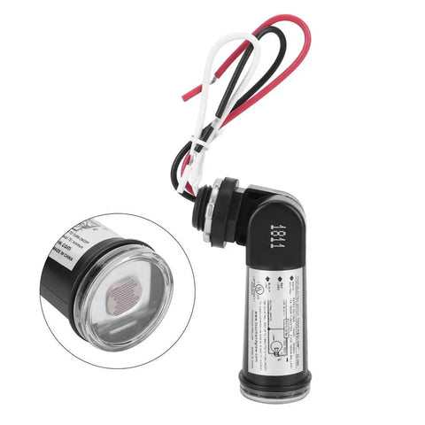Photocell Sensor Outdoor Light Switch for Dusk to Dawn Lighting, easy install hard wired post eye sensor with wires and diagram