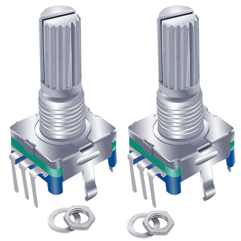 Five Pack Rotary Encoder Switch Push Button EC11 360 Degree Rotation With 5 Pins And 20 Detents Digital Potentiometer Module With Knob Cap