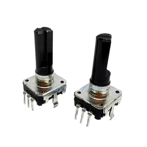 Five Pack EC12 Rotary Encoder With Switch 360 Degree Audio Encoder 24 Position 3 Pin No Push Button 20mm Shaft Length RE12