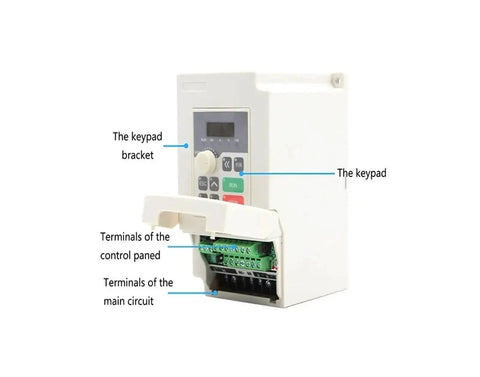 Frequency drive for ER25 Square Air Cooled Spindle Kit 220V 2.2kW With 0.01mm Runout Ceramic Bearings And Frequency Drive shown with keypad.