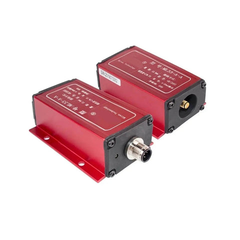 Non Contact Eddy Current Displacement Sensor ML33 B A 5mm in stainless steel, showing front and side view for industrial use.