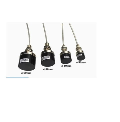Four ML33 Eddy Current Displacement Sensors with various diameters, featuring no touch voltage type and durable stainless steel body.