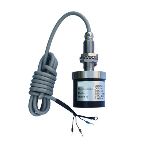 Eddy Current Displacement Sensor ML33Y 50mm for no touch measurement, stainless steel body, visible cable connections, industrial grade.