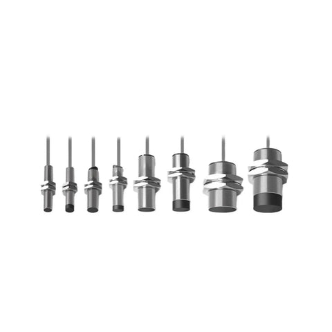 Array of Mushroom Head Proximity Switches with Eddy Current Proximity Sensor for Industrial Automation, ultra reliable, fast response.