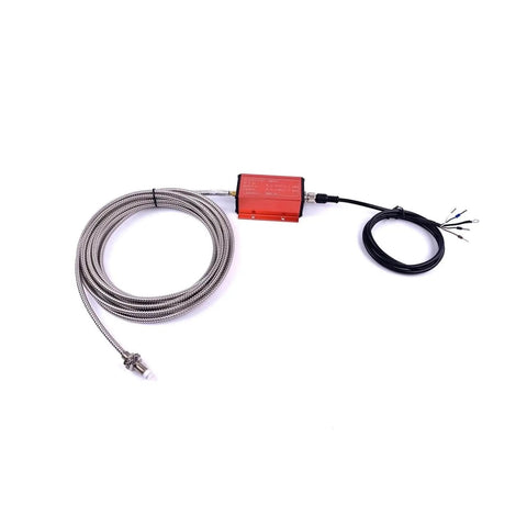 No Touch Eddy Current Displacement Sensor With Inductive Measurement for shaft vibration detection, precision stainless steel, red housing