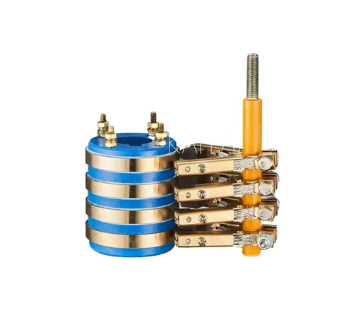 Four Way Slip Ring Assembly For Conductive Slip Ring Systems With Copper Carbon Brush Holder And Type1 Cylindrical Connectors