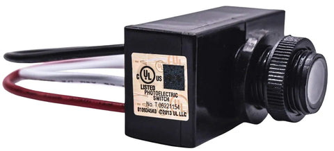 Go-To Thermal Dusk To Dawn Photocell Sensor Switch For Outdoor Lighting, wire in photoelectric control, black housing