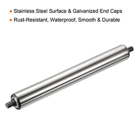 Gravity Conveyor Roller 1.5" Diameter x 16" Length - Stainless Steel