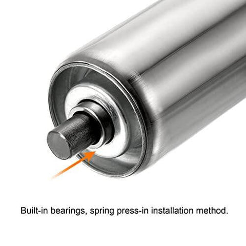 Gravity Conveyor Roller 2" Diameter 12" inch Long Stainless Steel