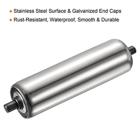 Gravity Conveyor Roller - 2" Diameter x 8" Length - Stainless Steel