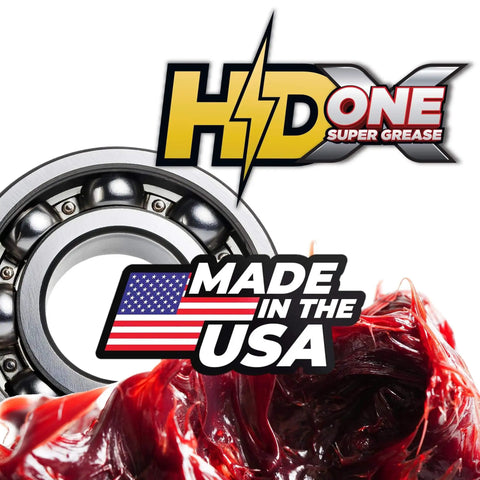 2 Pack Heavy Duty High Temperature Bearing Grease For Lawn Mowers And Spindle Bearings with USA flag and bearing image