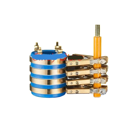 Four Way Collector Ring Assembly Slip Ring Kit With Conductive Copper Carbon Brush Bracket and Return Ring Copper 35x70x70mm