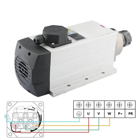 Heavy Duty Workhorse 6.0 kW 380V Air Cooled Woodworking Spindle Motor With ER32 Chuck 18000 RPM 4 Bearings for precise milling