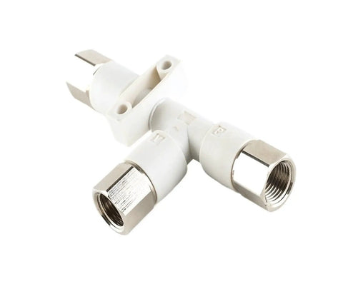 High Flow Tubular Vacuum Generator For Pneumatic Ejector in industrial automation, showing heavy-duty connectors, white color