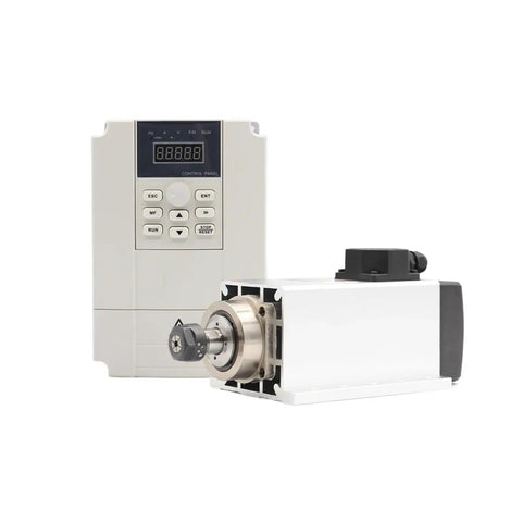 3.5kW ER20 Air Cooled Spindle Motor For CNC Machines 220V 380V Dual Voltage with control panel front view
