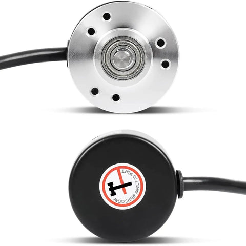 Front and rear view of Ultra-Precise 600 Ppr Incremental Rotary Encoder 5V-24V AB Two-Phase Optical Shaft Encoder 6mm Shaft