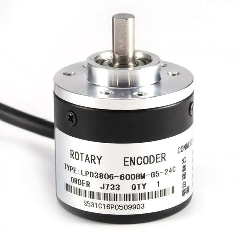 600PPR Photoelectric Incremental Rotary Encoder With 5V To 24V Wide Voltage AB Two Phase 6mm Shaft High Resolution Magnetoelectric Sensor