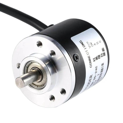 600PPR Photoelectric Incremental Rotary Encoder With 5V To 24V Wide Voltage AB Two Phase 6mm Shaft, front view