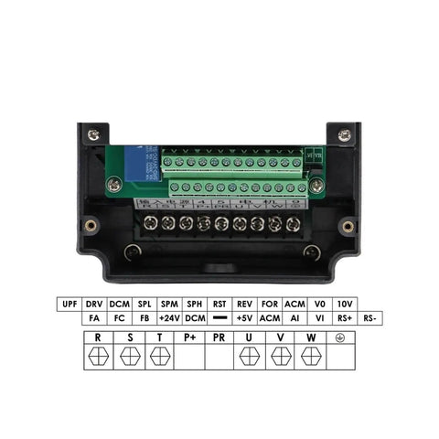 Wiring terminal block for 2.2kW ER25 CNC Spindle With 18000 RPM And 300 Hz Air Cooled Four Ceramic Ball Bearings Square Mount connection