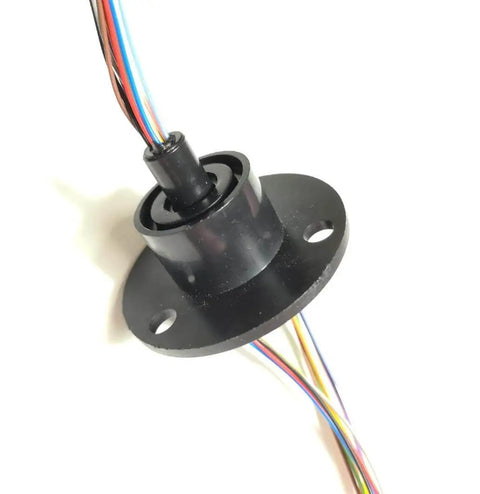 High Speed Ball Conductive Slip Ring 12 Wire 2A Collector Ring for rotating joints, black rotary connector with multicolored wires
