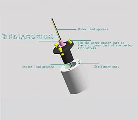 Diagram of High Speed Ball Conductive Slip Ring 12 Wire 2A Collector Ring For Rotating Joints with labeled components