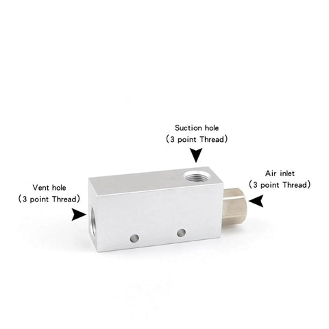 High-Suction Vacuum System with precise negative pressure control, featuring suction hole, vent hole, and air inlet for air ejector.