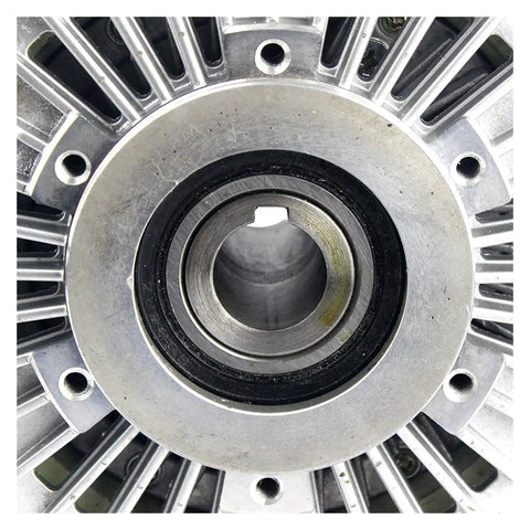 Front view of Low Current High Torque Magnetic Powder Clutch And Brake System For Slitting And Cutting Machines, hollow spindle design.