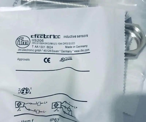 Packaging of IFM IIS206 Photoelectric Switch Sensor For Industrial Automation, showing product information and installation instructions.