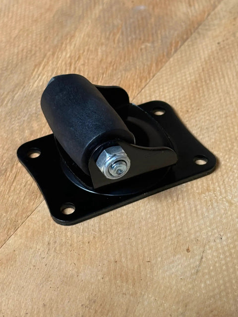 1 Inch Low Profile Caster Wheels Set of 4 Heavy Duty Double Nylon Plate Swivel Casters 1100 lbs Capacity on wood surface
