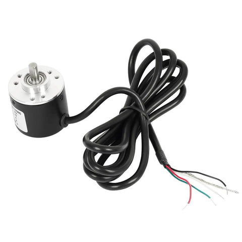 Pro-Grade Incremental Optical Rotary Encoder For Arduino 5-24V with 6mm shaft, quadrature AB 2-phase output, black cable