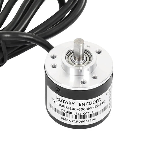 Pro-Grade Incremental Optical Rotary Encoder For Arduino 5-24V With 6mm Shaft Quadrature AB 2-Phase Output and NPN Open Collector