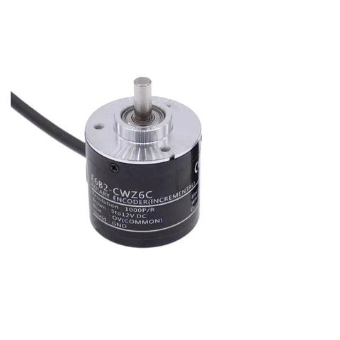 Incremental Rotary Encoder E6B2-CWZ6C 1000 P R 5-24V DC NPN Output, compact and lightweight sensor front view.