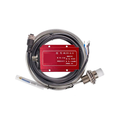 High Precision Eddy Current Displacement Sensor ML33-A-12.5 with cables, stainless steel body, suited for industrial use