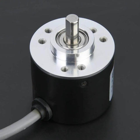 Front view of Incremental Encoder With Quick Response Internal ASIC System Wide Voltage 5 To 26 Volts 38 Millimeter Diameter 1024 PPR