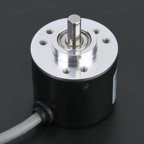 Incremental Rotary Encoder 300P R Pro Grade 5 To 26V DC 38mm Diameter NPN Open Collector ABZ with cable, top view