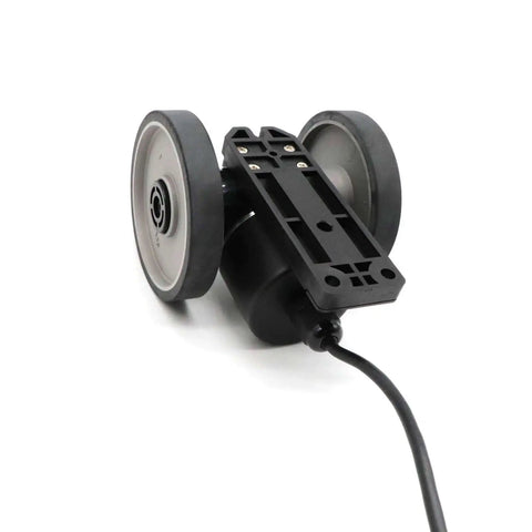 Autonics ENC 1 2 T 24 Incremental Rotary Encoder with dual wheels and cable, built tough for industrial use