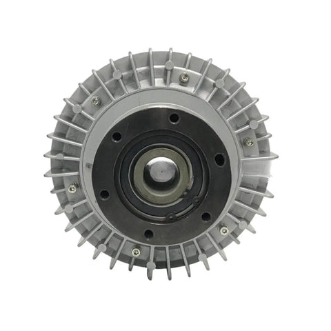 Front view of Pneumatic Shaft Magnetic Particle Brake Clutches for industrial equipment showing design and build.