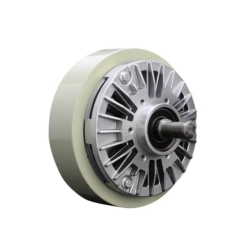 Side view of Heavy Duty 10kg Magnetic Particle Clutch With 100Nm Torque Dual Axle Magnetic Powder Clutch for industrial machinery.