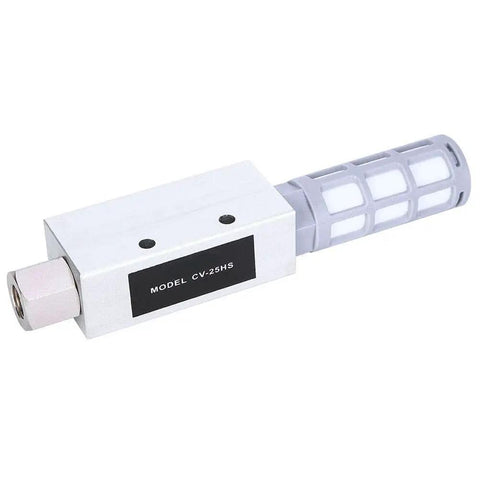 Beast Mode Performance Pneumatic Vacuum Generator Ejector Pump For Industrial Use CV 25HS aluminum alloy body, side view.