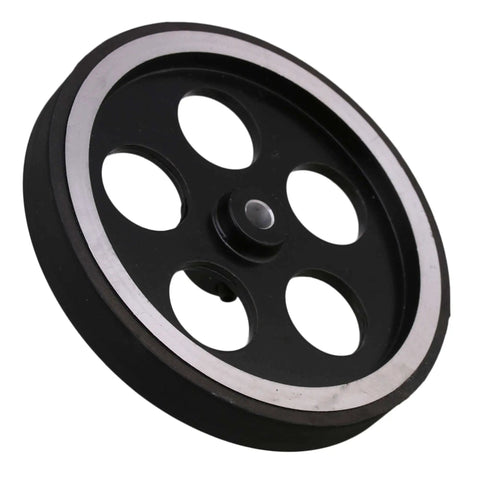 Aluminum And Rubber Rotary Encoder Wheel Black And Silver 300 X 6mm For Precise Conveying Speed And Position Measurement