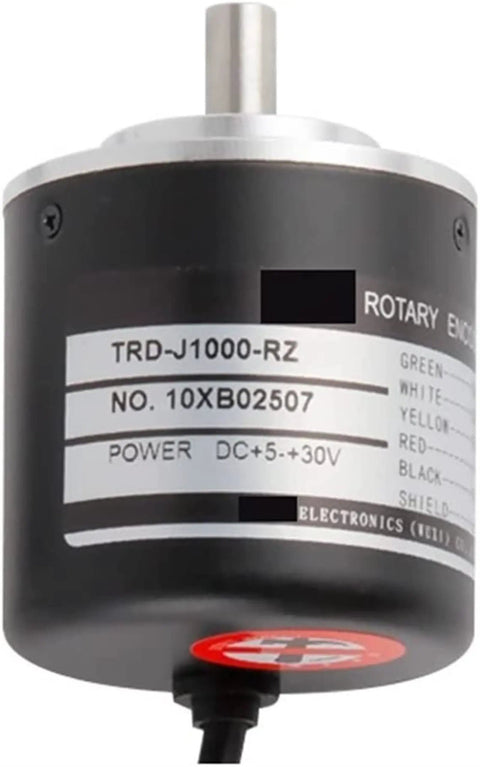 Absolute Rotary Encoder TRD-J1000-RZ Position Sensor For Industrial Machinery, with visible label and rugged build