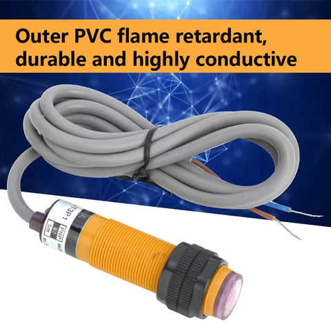 Through Beam Photoelectric Switch Sensor 6-36VDC adjustable diffuse reflection with thickened cable, PVC flame retardant jacket