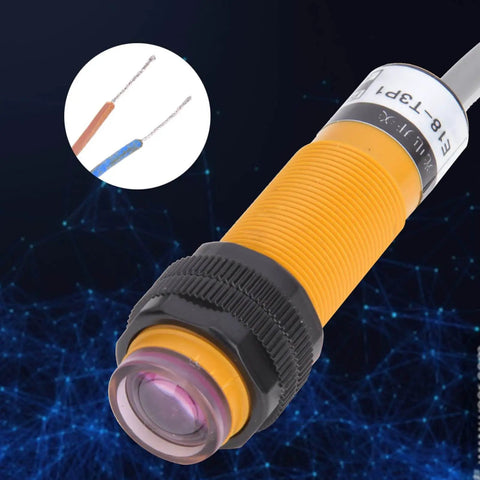 Through Beam Photoelectric Switch Sensor 6-36VDC, diffuse reflection type with thickened cable and PVC flame retardant jacket for industrial automation.