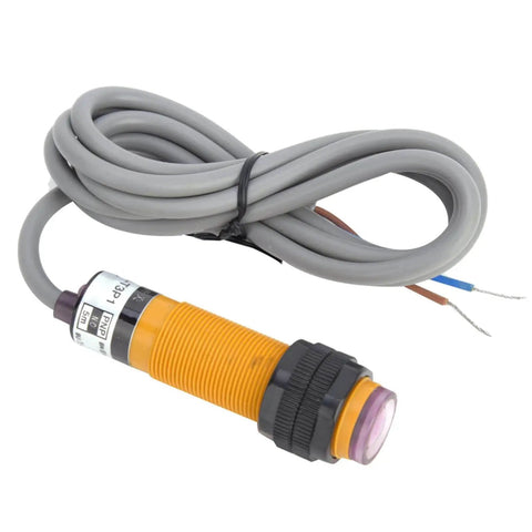 Through Beam Photoelectric Switch Sensor 6-36VDC with thick cable, ABS shell, PVC flame retardant jacket for industrial automation.