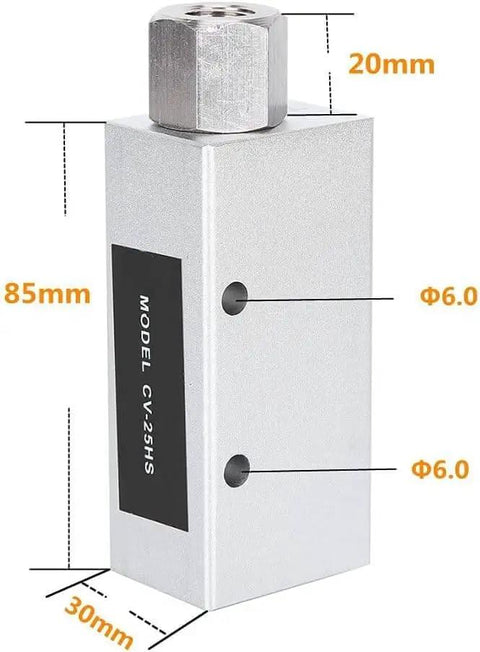 Aluminum Alloy Vacuum Generator Valve With 160 L/min Flow, Pneumatic Ejector, Rp1/4 Inlet To Rp1/8 Outlet, Size 85x30x20mm