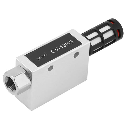 Heavy Duty Pneumatic Vacuum Generator Ejector CV 10 HS with aluminum alloy build, side view showing air exhaust design