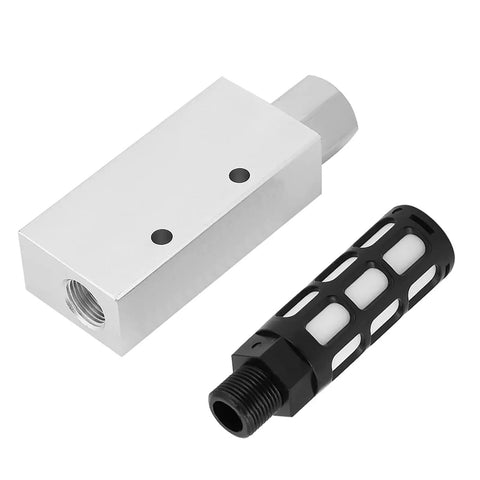 Pneumatic Air Exhaust Vacuum Generator Ejector with Silencer for Industrial Use, Aluminum Alloy Body, Compact Size 12x5x6