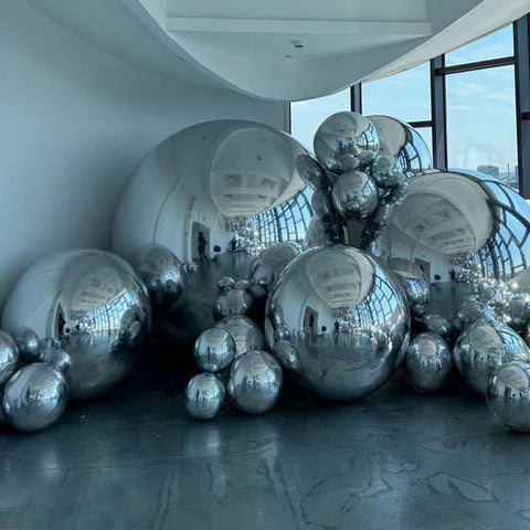 Inflatable Decoration Sphere 40 Inch Silver Mirror Finish