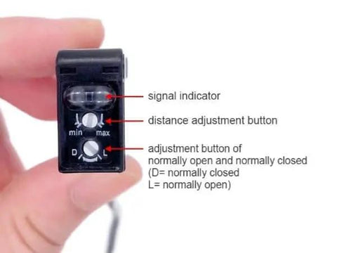 Infrared Photoelectric Switch For Car Doors And Garages, 12-24V Through Beam Sensor with adjustment buttons and signal indicator