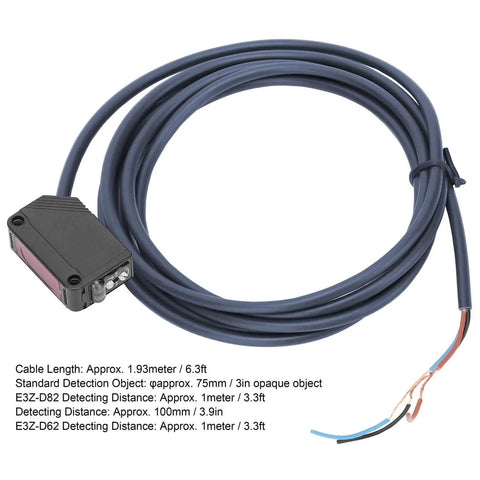 Infrared Photoelectric Switch for Car Doors and Garages, 12-24V Through Beam Sensor with Long Cable